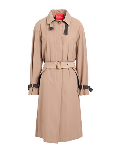 Shop Merci Italia Woman Overcoat & Trench Coat Beige Size 10 Polyester, Cotton