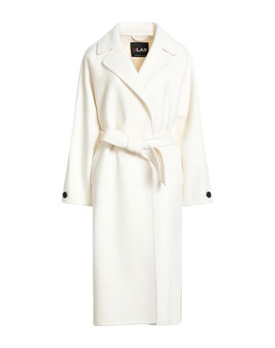 Vlab Woman Coat Ivory Size 8 Wool, Polyester