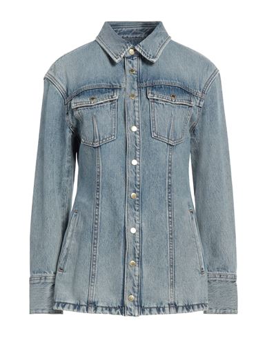Shop Darkpark Woman Denim Shirt Blue Size Xs Cotton