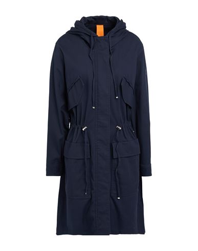 Hugo Boss Boss Woman Overcoat & Trench Coat Midnight Blue Size 8 Cotton, Elastane