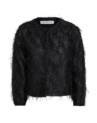 Shirtaporter Woman Jacket Black Size 6 Polyester, Lurex In Black
