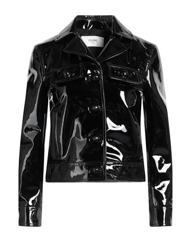 Celine Woman Jacket Black Size 8 Lambskin