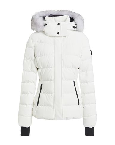 Moose Knuckles Betta Puffer Jacket With Detachable Hood And Shearling Trim In White
