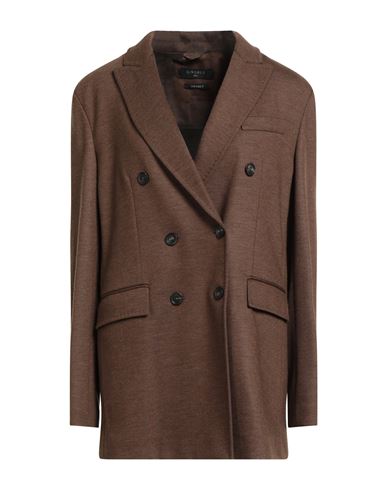 Circolo 1901 Woman Blazer Dark Brown Size 12 Virgin Wool, Cashmere, Polyamide