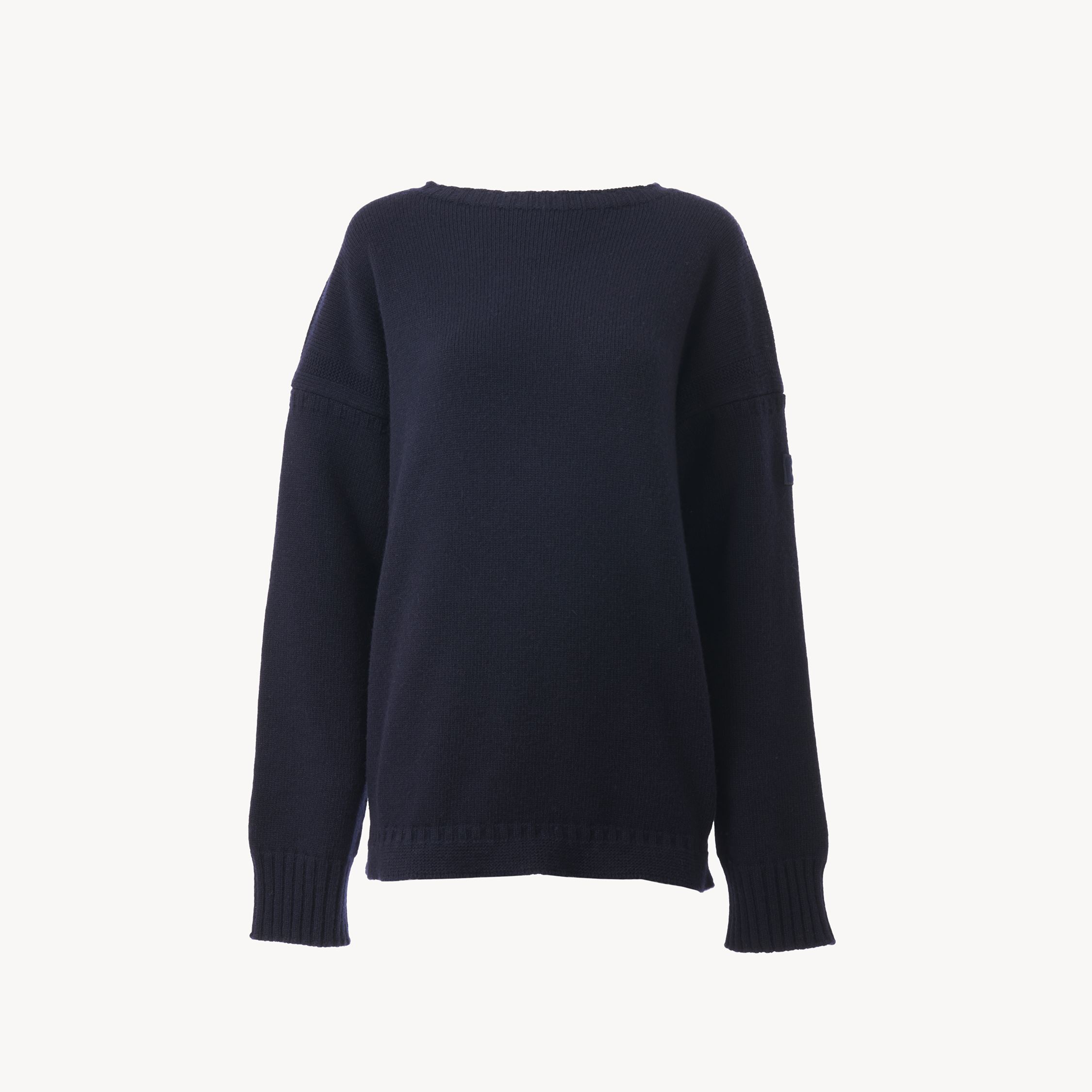Chloé Navy Wool-cashmere Blend Oversized Jumper In Blue
