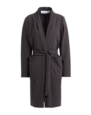Shirtaporter Woman Overcoat & Trench Coat Grey Size 10 Polyester, Viscose, Elastane