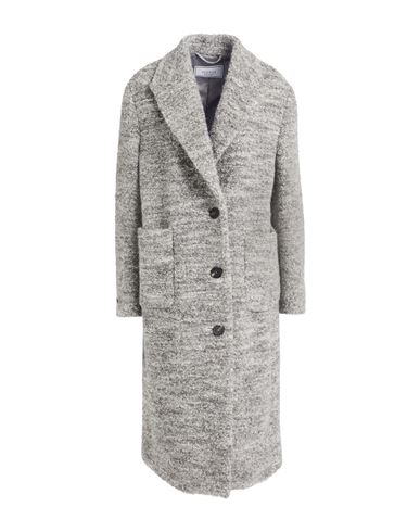 Peserico Woman Coat Grey Size 6 Alpaca Wool, Virgin Wool, Polyamide, Leather In Gray