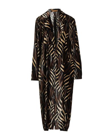 Siyu Woman Overcoat & Trench Coat Dark Brown Size 10 Viscose, Silk
