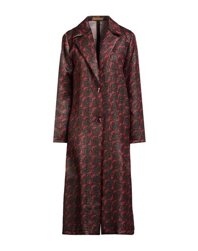 Siyu Woman Overcoat & Trench Coat Brown Size 6 Wool, Lurex, Silk, Nylon, Cotton