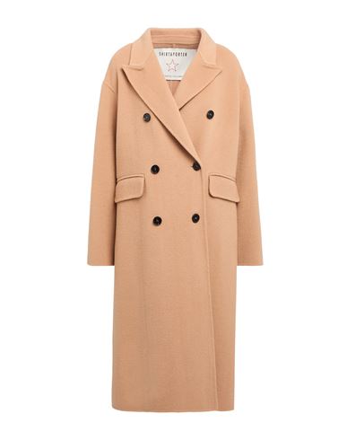 Shirtaporter Woman Coat Camel Size 6 Wool, Polyester