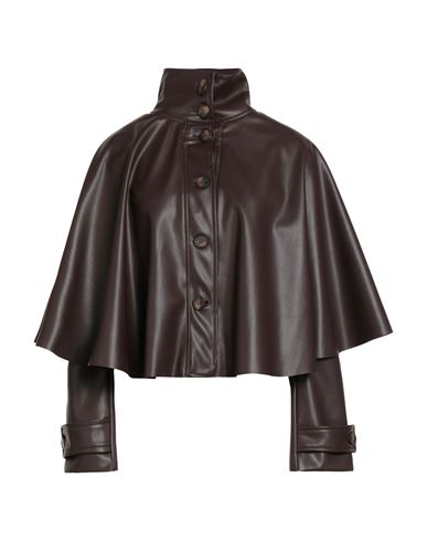 Haveone Woman Cape Dark Brown Size S Polyester, Polyurethane