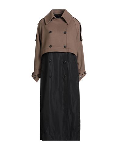 Isabel Benenato Woman Coat Khaki Size M Virgin Wool, Polyamide, Polyester