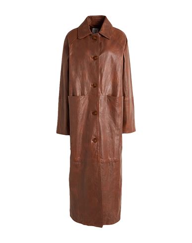 Alysi Woman Overcoat & Trench Coat Tan Size 4 Leather