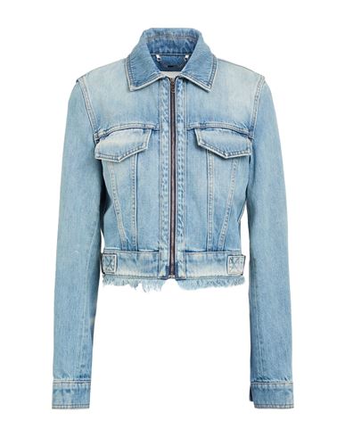 Fendi Woman Denim Outerwear Blue Size 6 Cotton In Blue