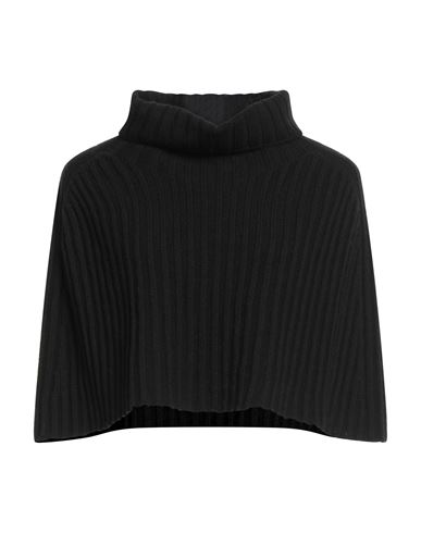 Fabiana Filippi Woman Cape Black Size L Virgin Wool, Silk, Cashmere In Black