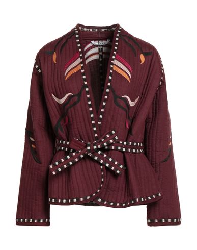 Iride Woman Jacket Burgundy Size S/m Viscose, Cotton, Linen