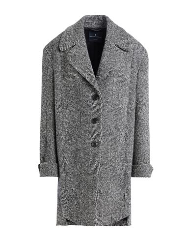 Ermanno Scervino Woman Coat Black Size 6 Wool, Polyamide In Gray