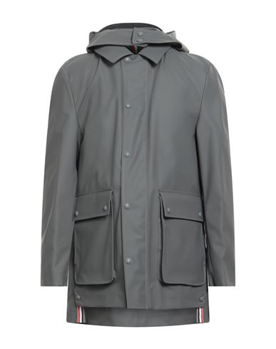 Thom Browne Man Overcoat & Trench Coat Lead Size 5 Wool, Polyurethane