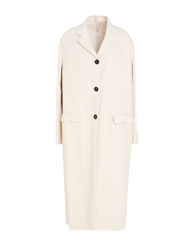 Massimo Alba Woman Overcoat & Trench Coat Beige Size L Linen, Silk