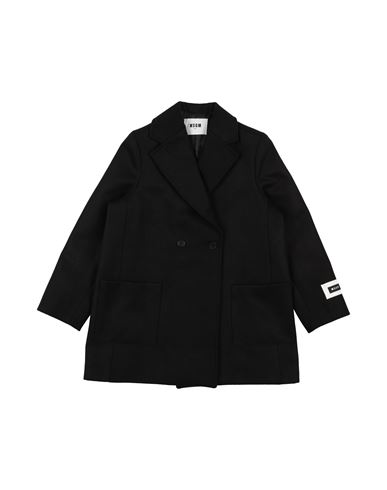 Msgm Toddler Girl Coat Black Size 4 Polyester, Nylon