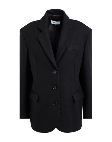 Hache Woman Coat Black Size 4 Wool, Polyamide In Black