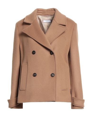 Peserico Woman Coat Camel Size 8 Wool, Polyamide In Neutral