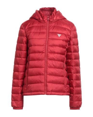 Guess Jeans Woman Puffer Red Size M Polyamide, Polyester