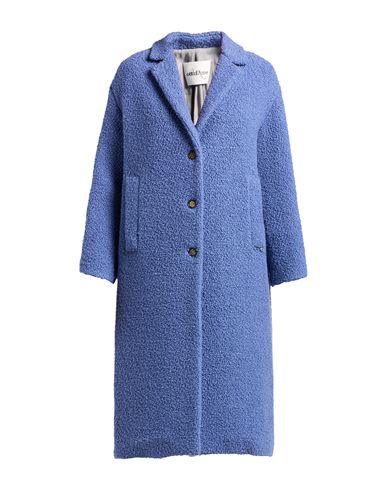 Ottod'ame Woman Coat Slate Blue Size 10 Virgin Wool, Polyamide In Blue