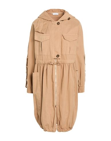 Eco Woman Overcoat & Trench Coat Camel Size 6 Cotton In Brown