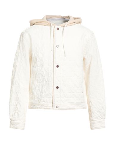 Emporio Armani Man Jacket Cream Size 38 Cotton, Polyester, Elastane In White