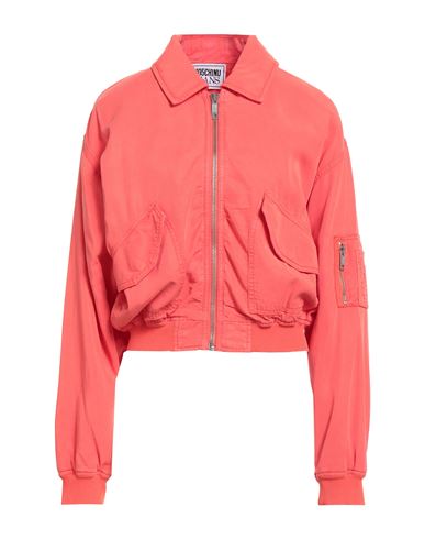 Moschino Jeans Woman Jacket Coral Size L Lyocell In Red
