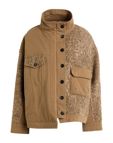 High Use Woman Jacket Camel Size 10 Cotton, Polyester, Acrylic, Alpaca Wool, Virgin Wool In Green
