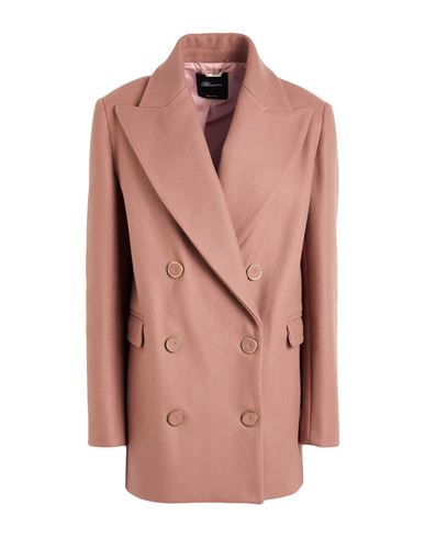 Blumarine Woman Coat Antique Rose Size 12 Virgin Wool, Polyamide In Pink