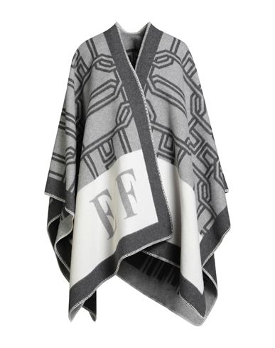 Elisabetta Franchi Woman Cape White Size Onesize Wool, Cotton, Polyester