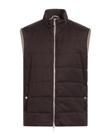 Eleventy Man Vest Dark Brown Size 44 Polyester, Polyamide