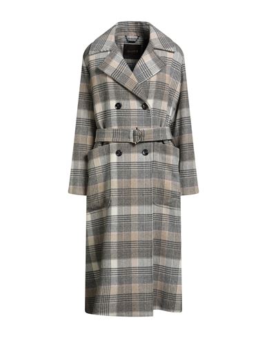 Moorer Woman Coat Light Grey Size 8 Virgin Wool In Gray