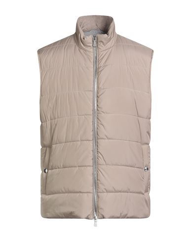 Eleventy Man Vest Taupe Size 44 Polyester In Gray