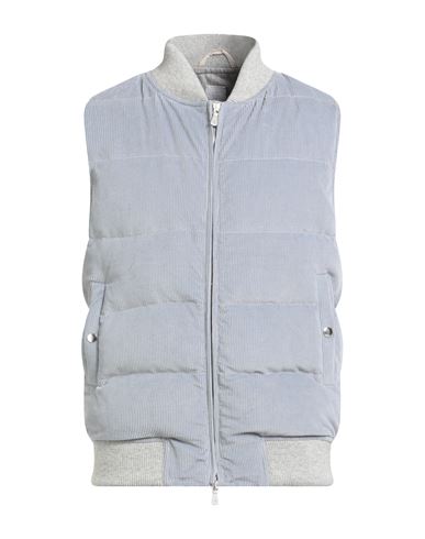 Eleventy Man Vest Sky Blue Size 44 Cotton, Cashmere, Elastane, Wool