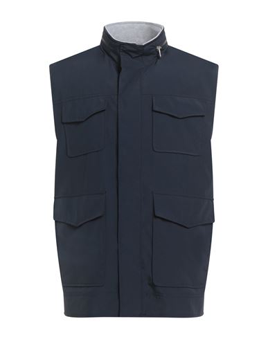Eleventy Platinum Man Vest Midnight Blue Size 40 Wool, Polyamide