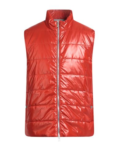 Eleventy Man Vest Orange Size 40 Polyamide In Red