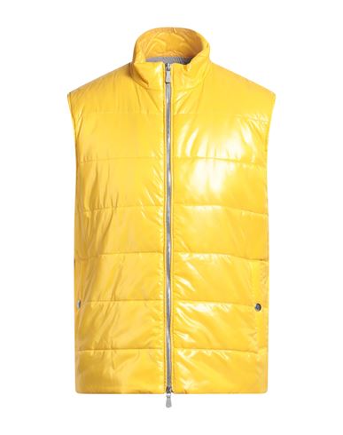 Eleventy Man Vest Yellow Size 40 Polyamide In Yellow