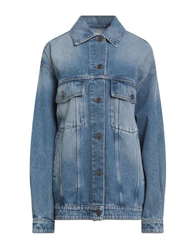 Weekend Max Mara Woman Denim Outerwear Blue Size 8 Cotton