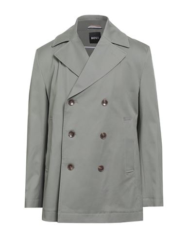 Hugo Boss Boss Man Overcoat & Trench Coat Sage Green Size 46 Cotton, Elastane In Green