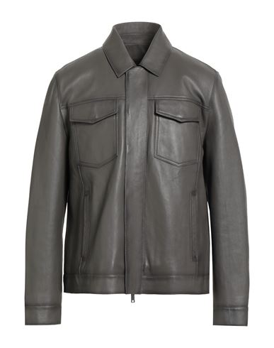 Yves Salomon Man Jacket Grey Size 42 Lambskin