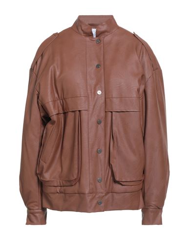 Soallure Woman Jacket Tan Size 4 Polyester, Polyurethane