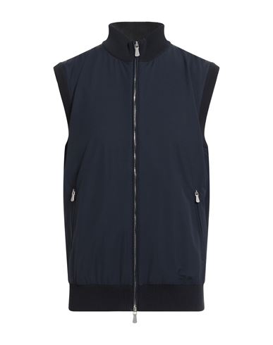 Eleventy Platinum Man Vest Navy Size L Wool, Polyamide, Cotton In Blue