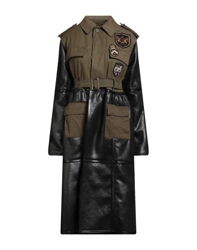 Front Street 8 Woman Overcoat & Trench Coat Military Green Size 6 Cotton, Polyester