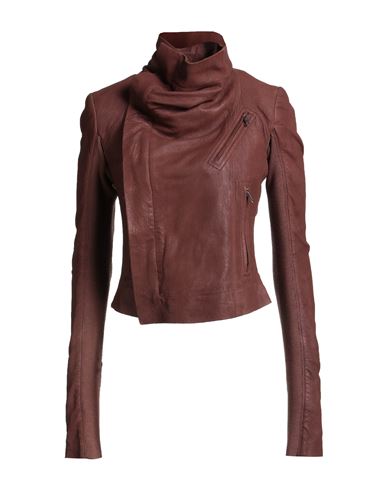 Rick Owens Woman Jacket Brown Size 10 Lambskin