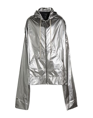 Rick Owens X Champion Man Overcoat & Trench Coat Silver Size L Polyamide In Gray
