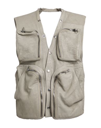 Rick Owens Man Vest Light Grey Size 38 Lambskin In Brown
